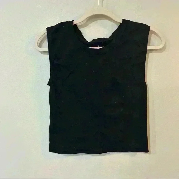 Free People Intimately Black Sleeveless Cropped Tank Top Women’s Size Medium - Picture 1 of 3